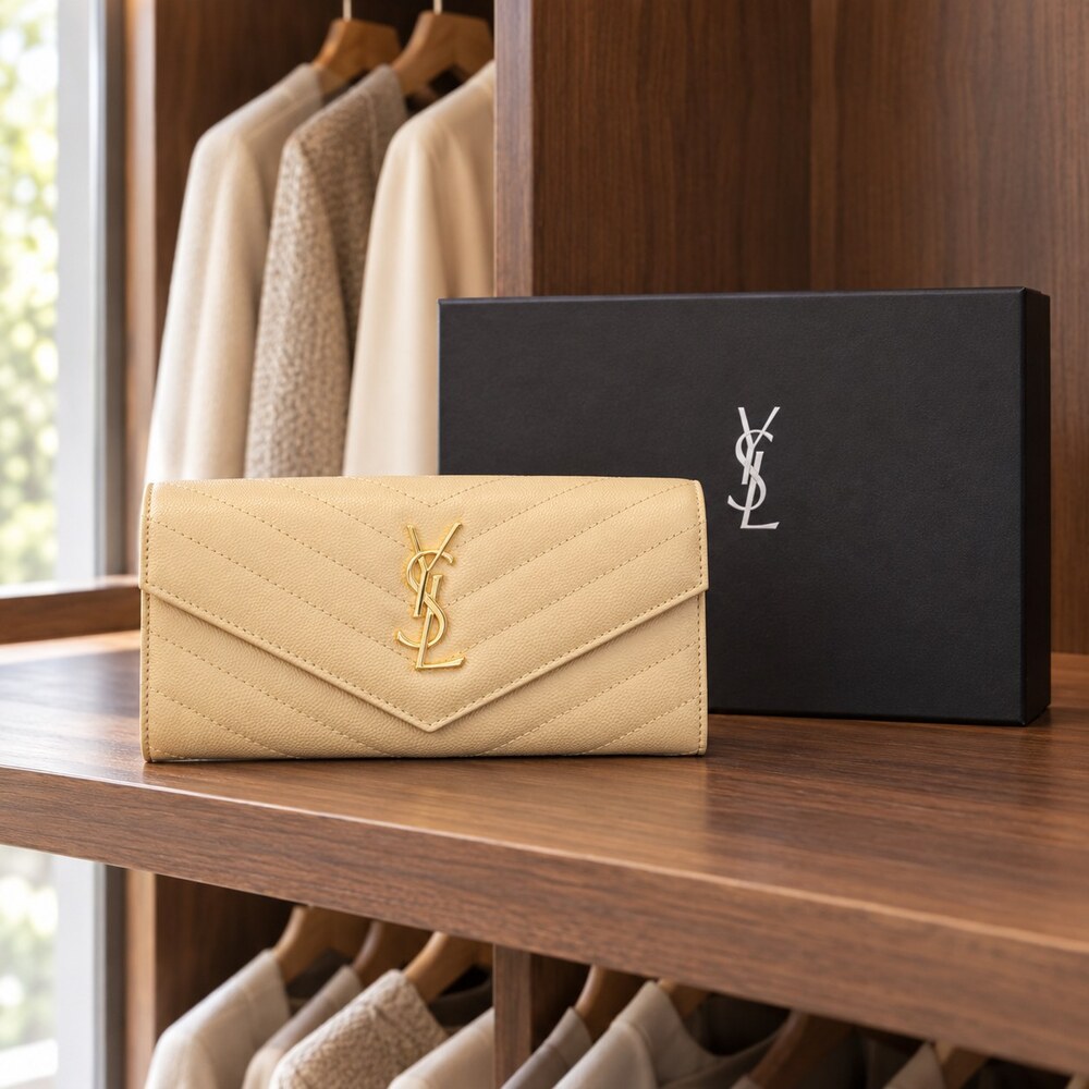 YSL Saint Laurent Cassandre Envelope Long Wallet - Picture 2 of 6